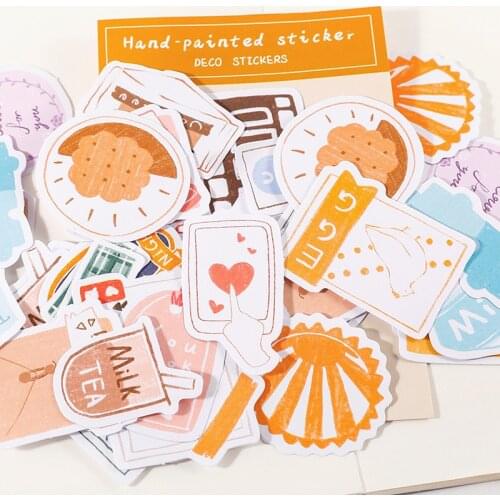 60 pcs/lot cute Animal food flower Decorative Stationery Stickers Scrapbooking DIY Diary Album hand painted Stick Lable