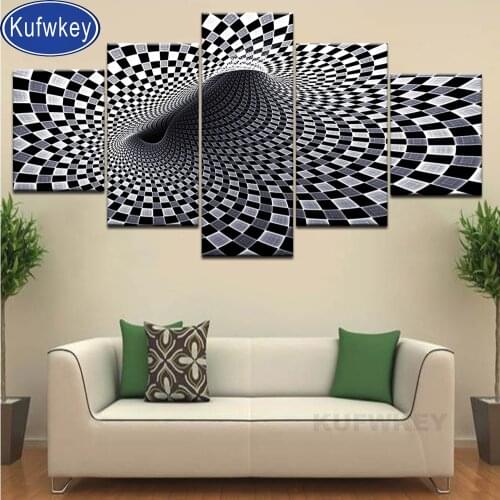 5 Pieces 5d Diy Diamond Painting abstract art Diamond Embroidery Full round square Diamond Mosaic"reduced pressure"wall stickers