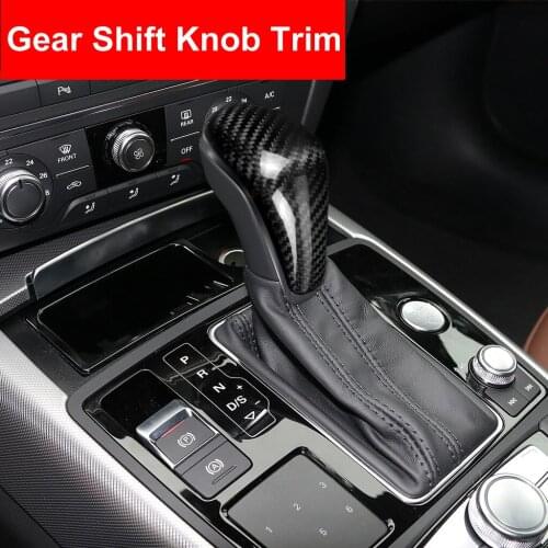 Car Styling Real Carbon Fiber Gear Shift Knob Cover Trim Sticker Shifter For Audi A7 2015-2018 A6L 2016-2018 Interior Decoration