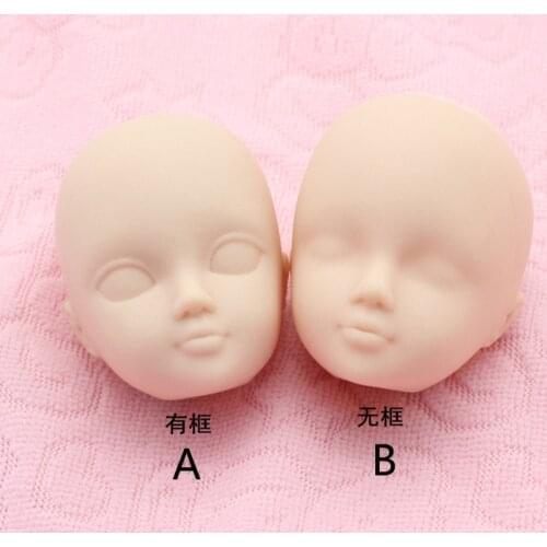 One Piece Dress Up Nude Doll Head White Muscle No Makeup Head Circumference about 11 Cm Fashion Doll Accessories