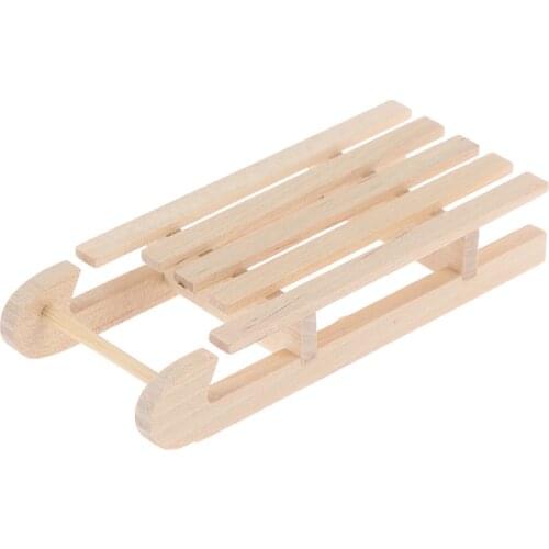 1/12 Mini Wooden Sleigh Gift Box Model DIY Christmas Landscape Doll house Accessory New