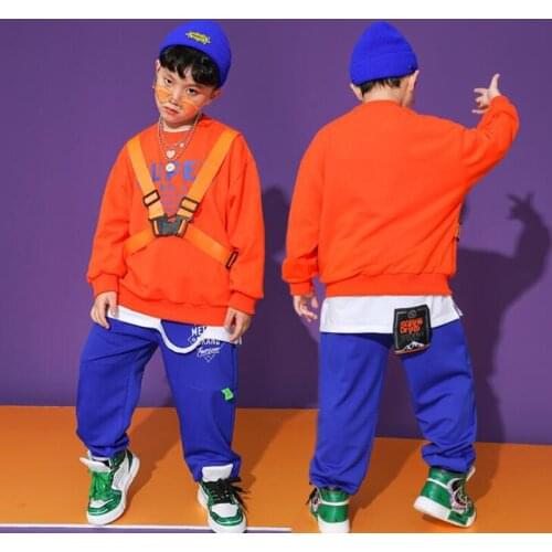 Kids Hip Hop Clothing Stage Wear Outfits Oversized Hoodie Top Streetwear Running Pants Girl Boy Jazz Dance Costume Rave Clothes