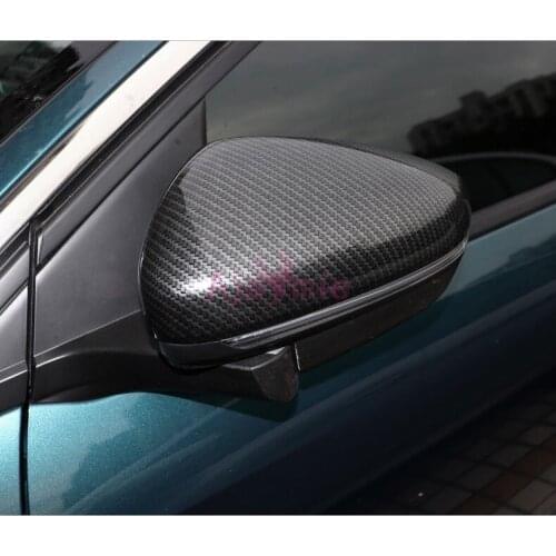 For Peugeot 5008 3008 2017 2018 Carbon Fiber Color Side Wing Mirror Overlay Rear View Cover Garnish Trim Car Styling Accessories