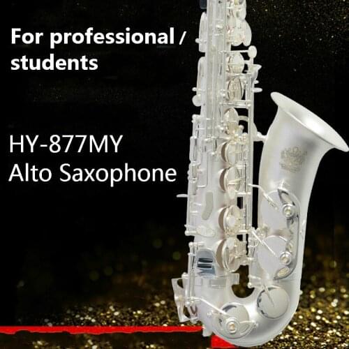 HY-877MY Alto hemp Silver Plated Saxophone e flat sax mouthpiece for professional musical man or students