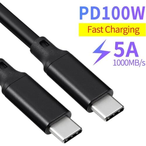 Double Type c Data Cables Type c Male To Type-c Male Data Cable PD100W 5A Fast Charging for Mobile Phone Hard Disk Laptop