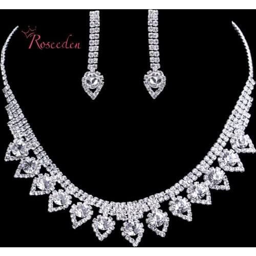 Brand New Design Korean Style Wedding Jewelry Set Bride Tassels Crystal Earring and Necklace Statement Fine Jewelry Sets RE47