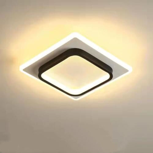 Creative Acrylic Ceiling Lamp for Aisle Corridor LED 24W Surface Mounted Modern Entrance Balcony Light Square Round Black Lamps