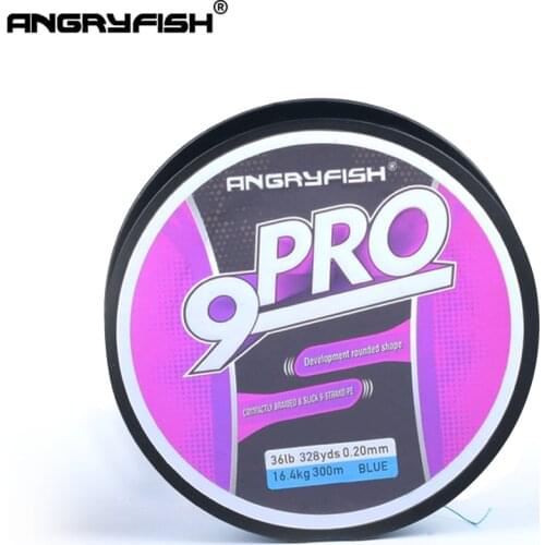 Angryfish New Pro 9x 300M/500M Braided Fishing Line Super Strong PE Low Memory Thinner Diameter Improved Braided Line
