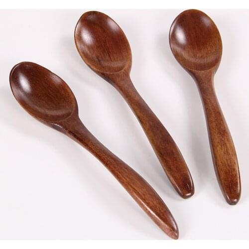 LWmall Wooden Spoon Soup Spoon Honey Coffee Spoon Mixing Spoon 14cm