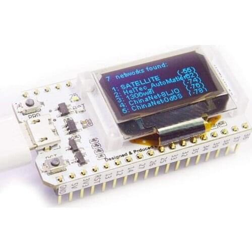 H ELTEC AUTOMATION WIFI ESP32 Development Board 0.96 Inch Blue OLED Display Bluetooth Internet of Things for Arduino