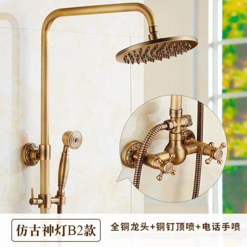 Shower Head 8 Inch Rainfall Faucet Set With Handheld Wall Mounted Mixer Tap Solid Brass Rainfall Shower Set