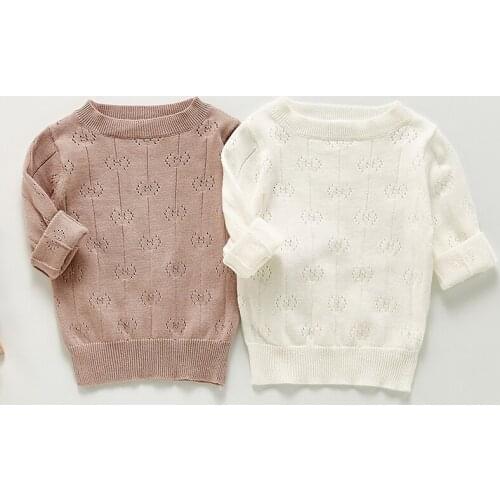 Autumn Baby Girls Clothes Knitted Pullover Sweater Breathable Top Bottoming Shirt Sweater Toddler Girl Cotton Clothing