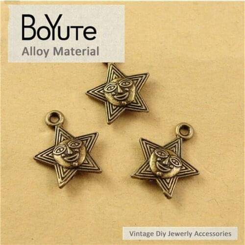 BoYuTe (100 Pieces/Lot) 15*13MM Antique Bronze Plated Pendant Star Vintage Zinc Alloy Materials for Jewelry