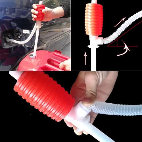 Portable Car Manual Hand Siphon Pump Hose Gas Oil Liquid Syphon Transfer Pump