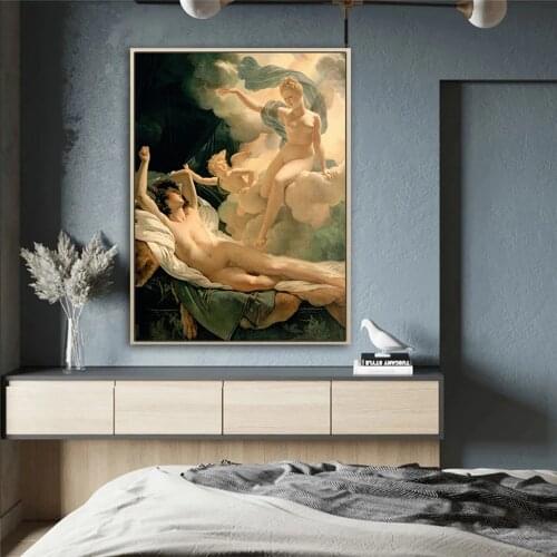 Classic Mission Angel Canvas Posters And Prints Nude Decorative Pictures Davids Human Body Painting Picture Home Cuadros Decor