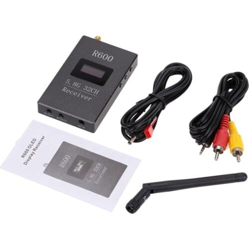 5.8Ghz 600mW 32CH AV Video High Sensitivity Image Receiver R600 with OLED Display for 5.8G FPV Aerial Racer Quad Photography
