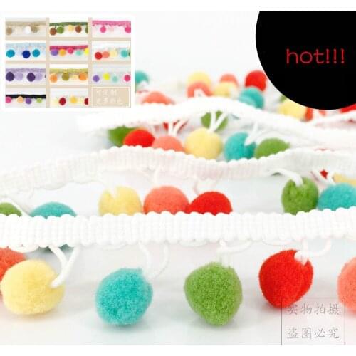 Multicolored Handmade Decorative Lace Tassels Ball Hair Decorative Garment Accessories Lace Trim Width 2.5cm 5Yds/lot
