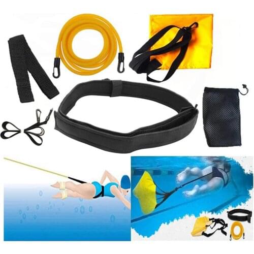 3M Adjustable Swim Training Resistance Elastic Belt Swimming Exerciser Safety Rope Swimming Pool Latex Tubes Accessories