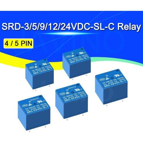 5PCS Relay SRD-5VDC-SL-C SRD-12VDC-SL SRD-3VDC SRD-9V relays 4/5PINS 12V DC High Quality Javino