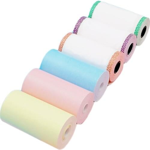 6 Roll Printable Sticker Paper Roll Direct Thermal Paper Self-adhesive 57x30mm for PeriPage A6 Thermal Printer PAPERANG P1/P2