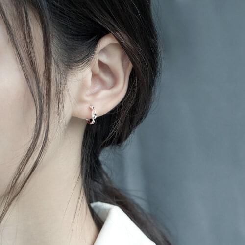 S925 silver earrings 2020 tide earrings with cold wind niche circle ear buckle wild temperament for fashion female girl gifts