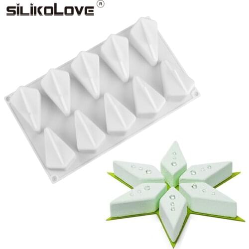 SILIKOLOVE 3D Hexagonal Star Silicone Mold for Cake Decoration Tools DIY Baking Accessories Pastries Mousse Dessert Baking Tray