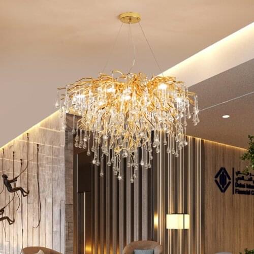 Modern LED Crystal Chandeliers Gold Luxury Chandelier Lighting Kitchen Dining Living Room Bedroom Hanging Lamp Lustre