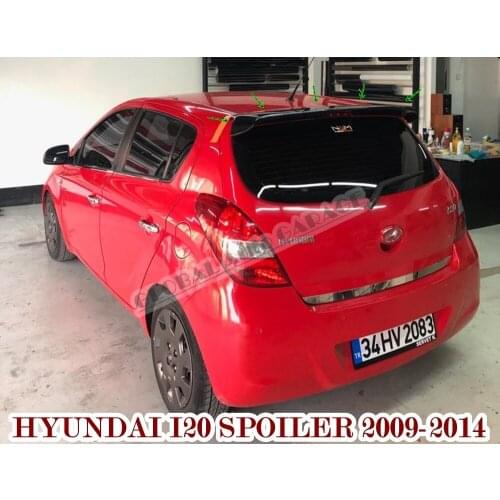 For Hyundai I20 2009-2014 Spoiler Auto Accessory Universal Spoilers Car Antenna Car Styling Diffüser Flaps Splitter Piano Black