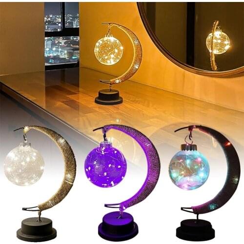 LED Moon Sepak Takraw Lamp Line Rattan Handmade Hemp Rope Wrought Iron Night Light Home Decoration Sleeping Lantern Light