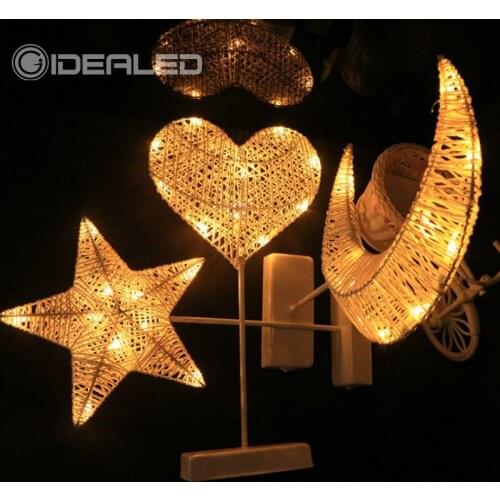 LED lamp Star moon light Rattan modeling Warm White lamp star table lamp Christmas day decoration lamp love modeling lamp