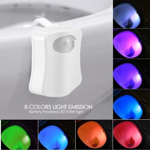 Smart Motion Sensor Toilet Seat Night Light 8/16 Colors Waterproof Backlight Body Sensor Hanging Toilet Lamp WC Toilet Light