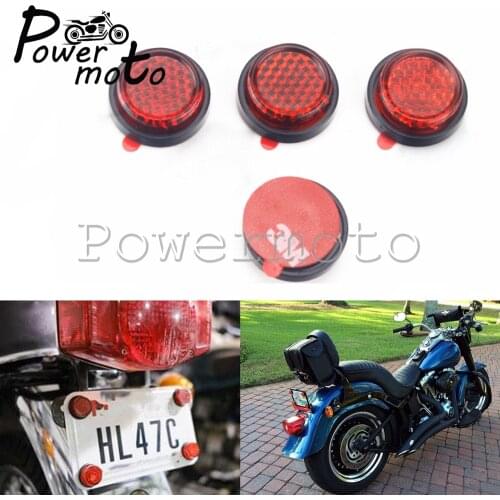 Universal Motorcycle Red Round Number Plate Reflectors Self Adhesive License Plate Plastic Stickers Warning Reflectiv Reflector