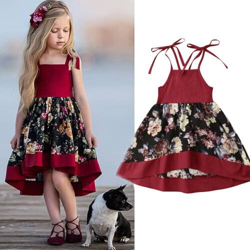Vintage Sweet Toddler Baby Girls Royal Dress Sleeveless Apron Dress Party Princess Floral Pleated Sundress Outfit