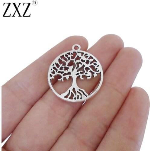 ZXZ 20pcs Tree Charms Pendants Beads for Necklace Jewelry Making Findings 29x25mm