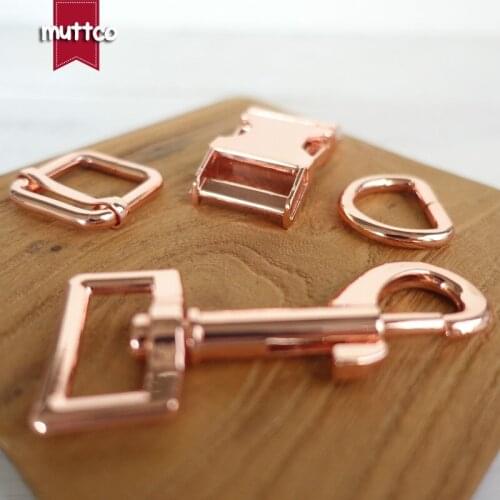 10sets/lot (metal buckle+adjust buckle+D ring+metal dog clasp/set) Wholesale accessory 20mm metal DIY dog accessories 4 colors