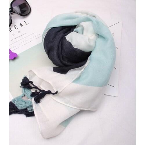 2017 Women Ombre Pattern Quality Cotton Tassel Scarf Shawls Wraps Hijabs 2Colors 10PCS/lot