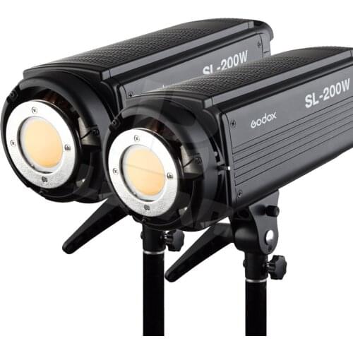 2x Godox SL200W White Version LCD Panel LED Video Light Wireless Control for Wedding,Journalistic,Video Recording Photo Studio