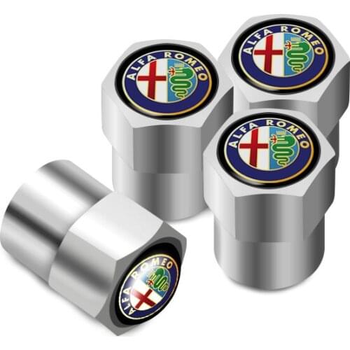 4Pcs Metal Tire Valve Caps Car Tyre Air Stems Cover For Alfa Romeo 159 147 156 GT Giulietta Mito Giulia Stelvio Disco Volante
