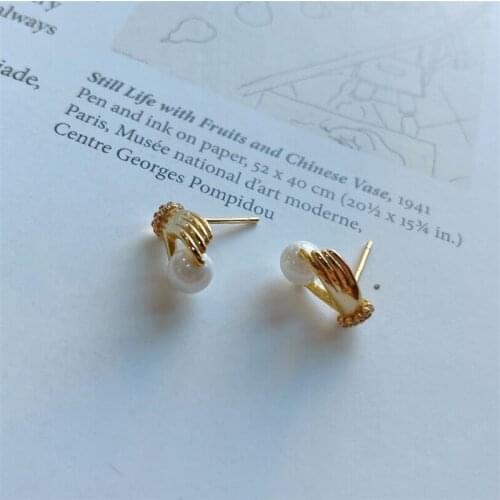 925 Sterling Silver Fingertip Pearl Earrings Simple Round White Pearl Earrings Jewelry Classic Earrings For Women Elegant Gifts