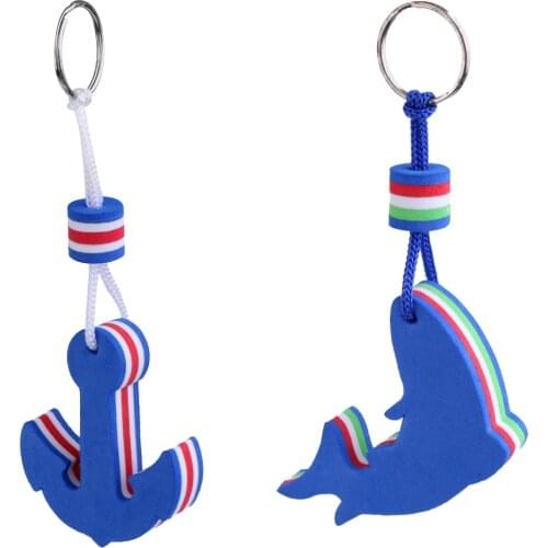 Boating Sea Fishing Floating Keychain Key Ring- Sailing Dolphin and Anchor