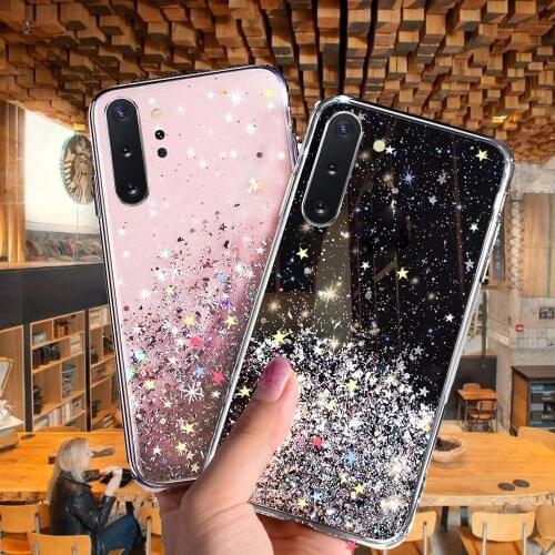 Bling Glitter Star Case For Samsung Galaxy A70 A30 A50 A40 A10 A20S A80 A90 Note 9 S10 S20 S30 S9 S8 A6 J4 J6 Plus A7 2018 Cover