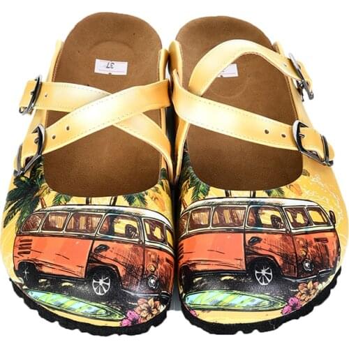 Digital Edition New season womens minibus design womens cross-band sabo slippers Casual Sandals Soft Soled Woman Man Kids