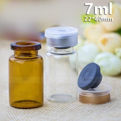 1800 X 7ml Amber & Clear Glass Penicillin Bottles Line Embroidery Special Bottle Wholesale
