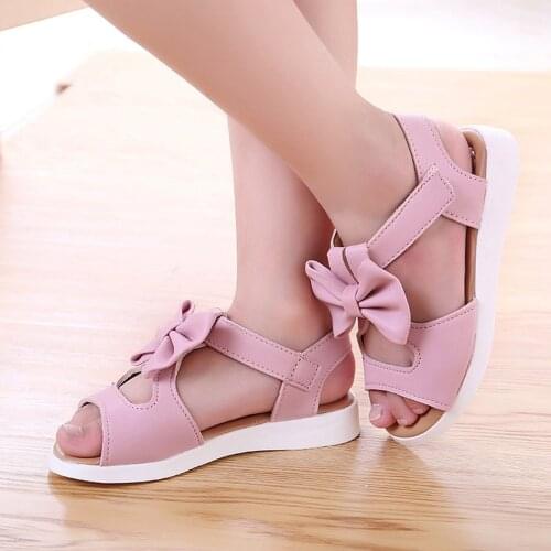 Toddler Kids Children Summer Sandals Fashion Bowknot Girls Flat Princess Casual Shoes Toddler Baby Shoes Summer Korean Sandals