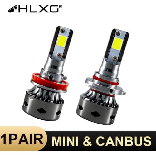 HLXG mini led h4 canbus h7 led H1 H8 H9 h11 led fog light bulb 6000K 12000LM 12V HB3 9005 9006 HB4 LED Headlight moto Car lamp