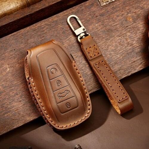 Leather Car Key Case Cover For Geely Coolray 2019-2020 Atlas Boyue NL3 Emgrand X7 EX7 SUV GT GC9 Borui Accessories