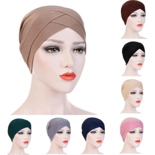 Muslim forehead cross turban hijab caps women underscarf cap india head wraps islamic head scarf turban femme musulman turbante