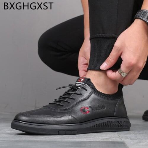 White Sneakers Men Shoes Leather Genuine Luxury Designer Shoes Men 2020 Fashion Leather Sneakers Loafers Mens Shoes Casual Buty