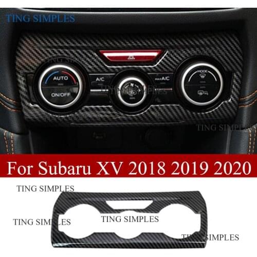 Carbon Fiber AC Heater Controller Switch Cover For Subaru Impreza Crosstrek XV 2018-2020 accessories abs chrome