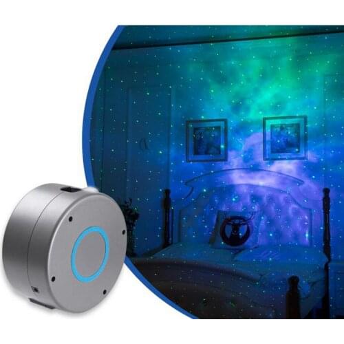 Night Light Led Colorful Laser Galaxy Starry Sky Projector Rotating Water Waving Nebula Cloud Lamp Atmospher Bedroom Beside Lamp